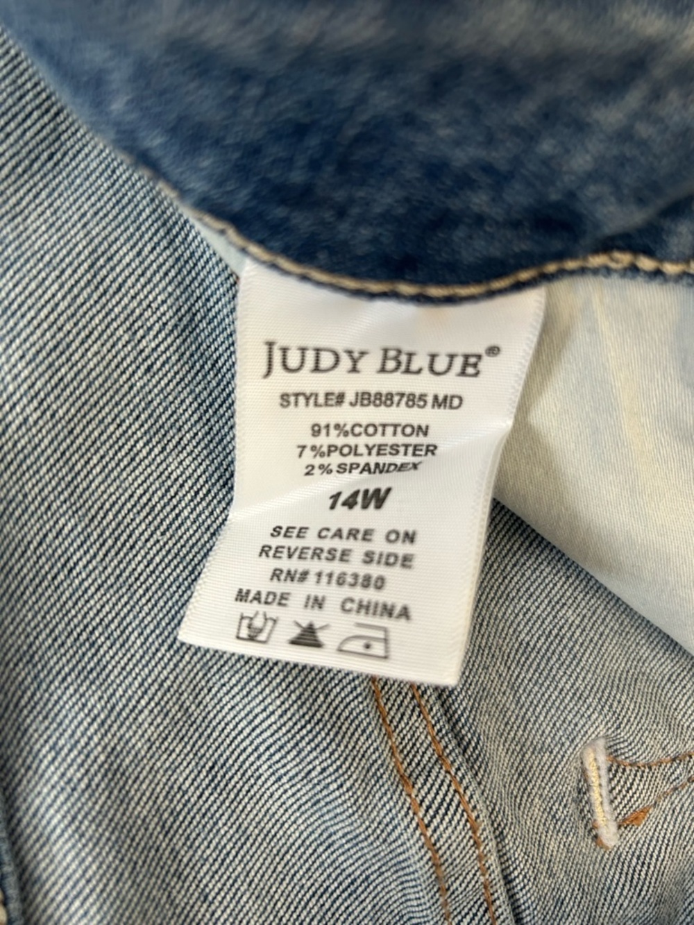 Judy Blue straight leg jeans, 14W - Picture 5 of 9